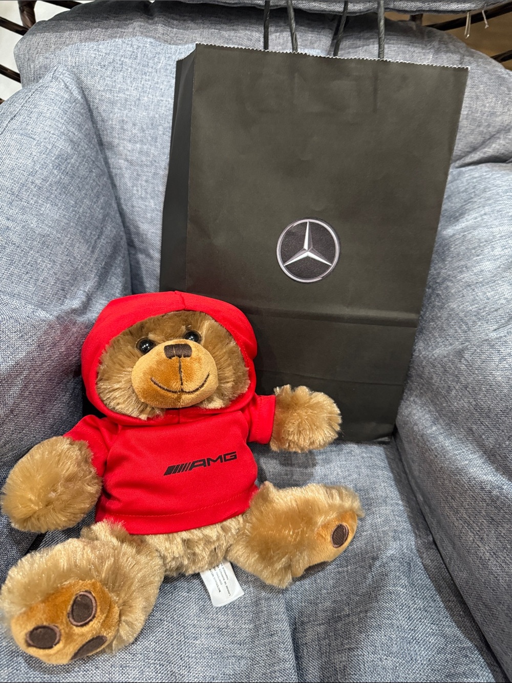 Caramel Plush Bear with Mercedes-Benz Logo Gift Bag